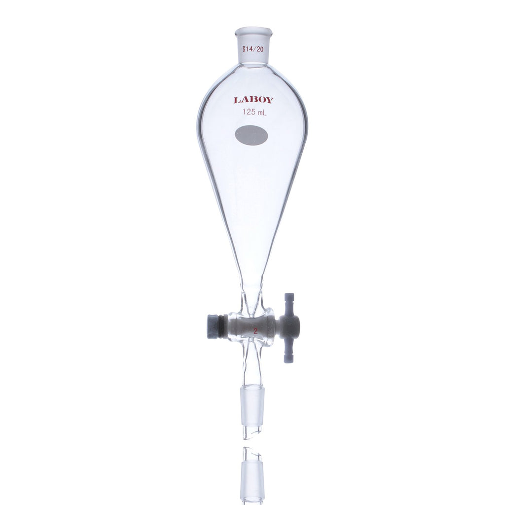 Conical Separatory Funnel 250mL with PTFE Stopcock Pear Shape Pack of 2 M828206