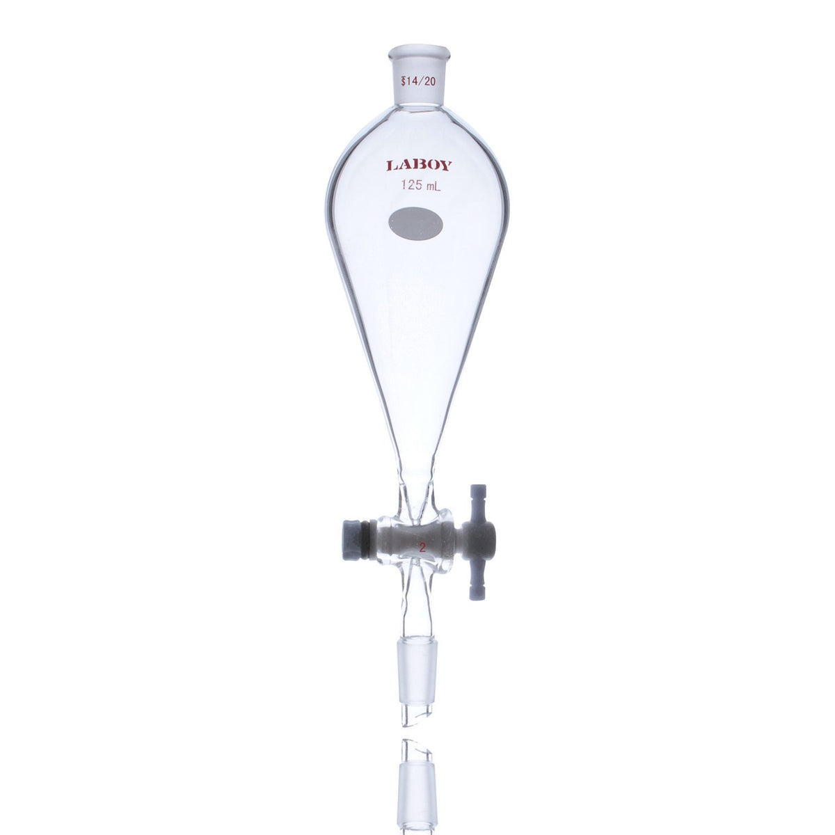 Conical Separatory Funnel 250mL with PTFE Stopcock Pear Shape Pack of 2 M828206