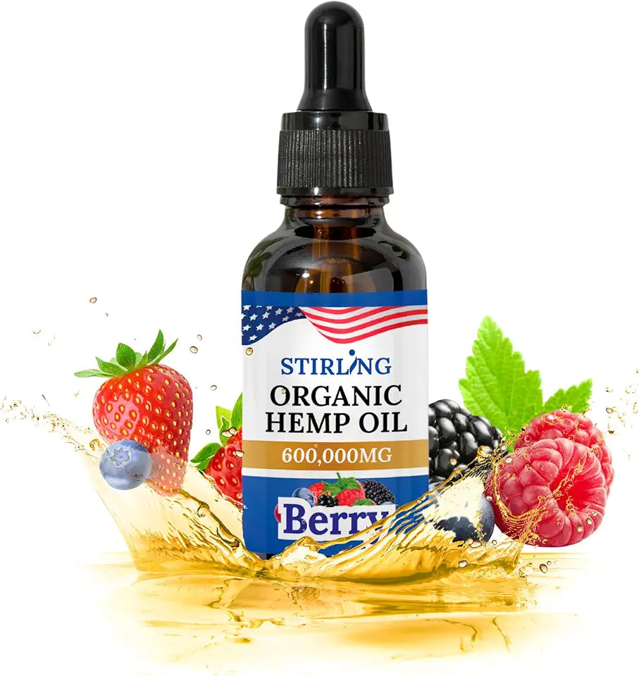 Organic Hemp Oil 600,000mg Berry Flavor THC-Free Non-GMO J7463
