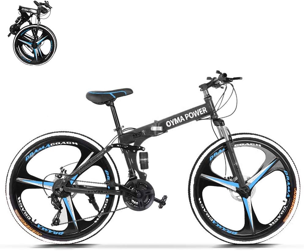 Mens 26 Inch Wheels Mountain Bike with High Carbon Steel Frame, 21-Speed, Disc Brakes T445749
