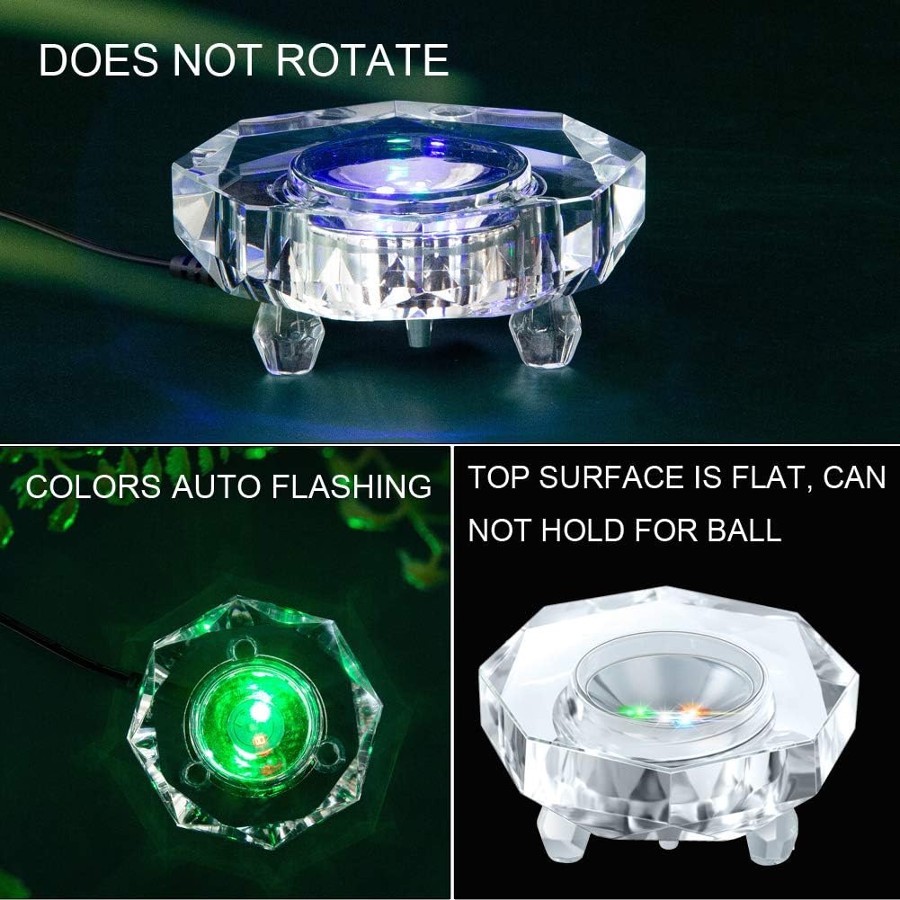 Crystal LED Light Base Multicolor Auto Flashing Pedestal J747452