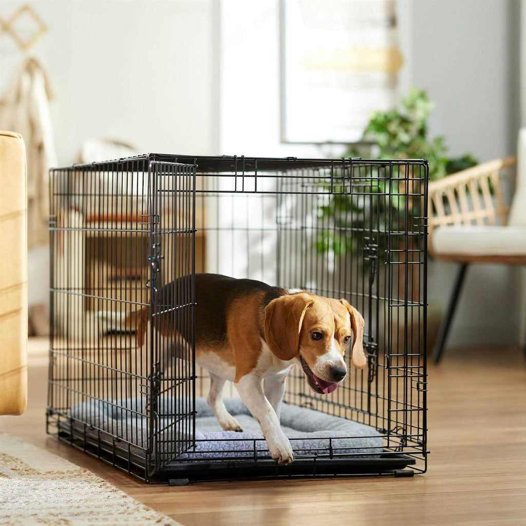 Heavy Duty Fold & Carry Double Door Collapsible Wire Dog Crate Y33504