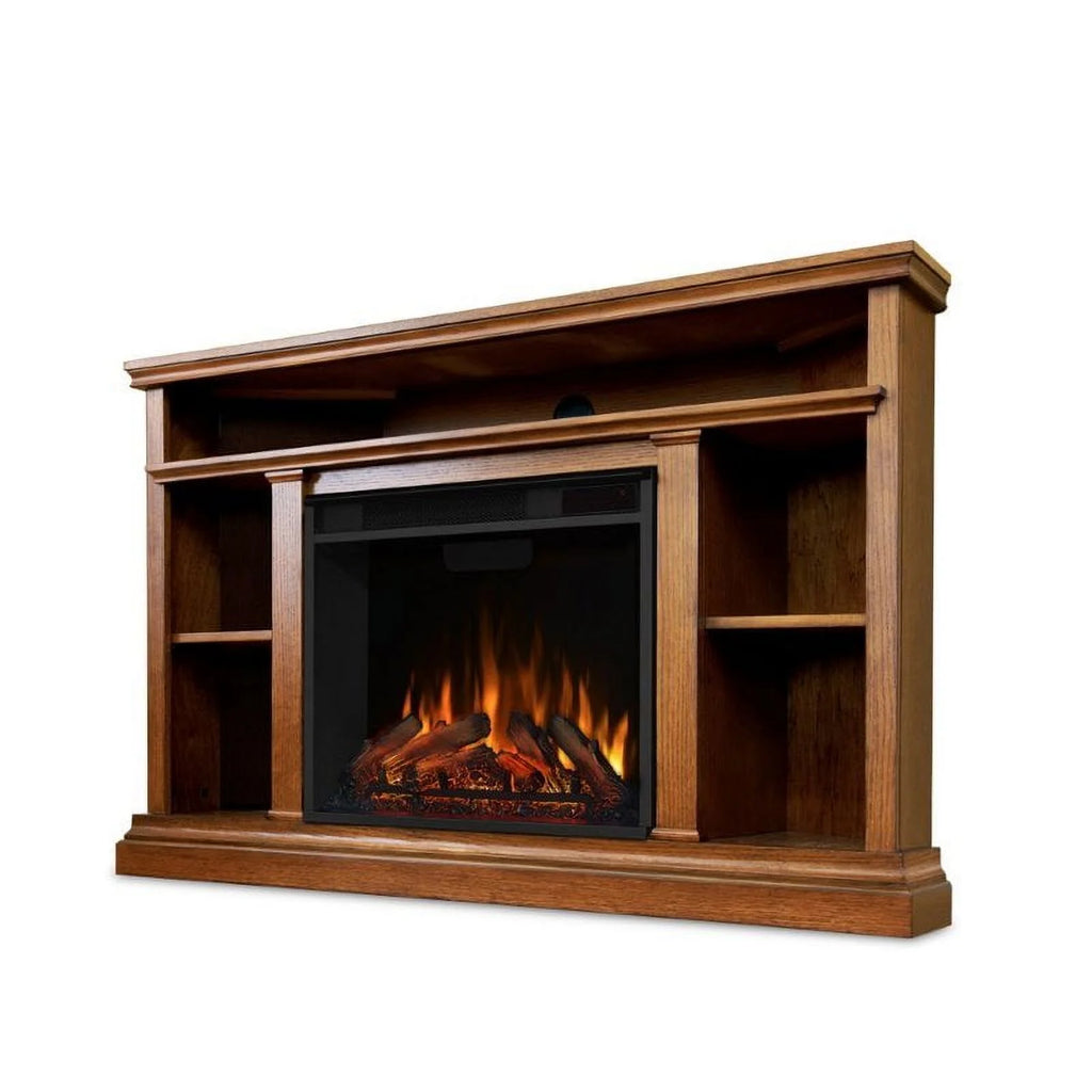 Oak Electric Corner Fireplace E861