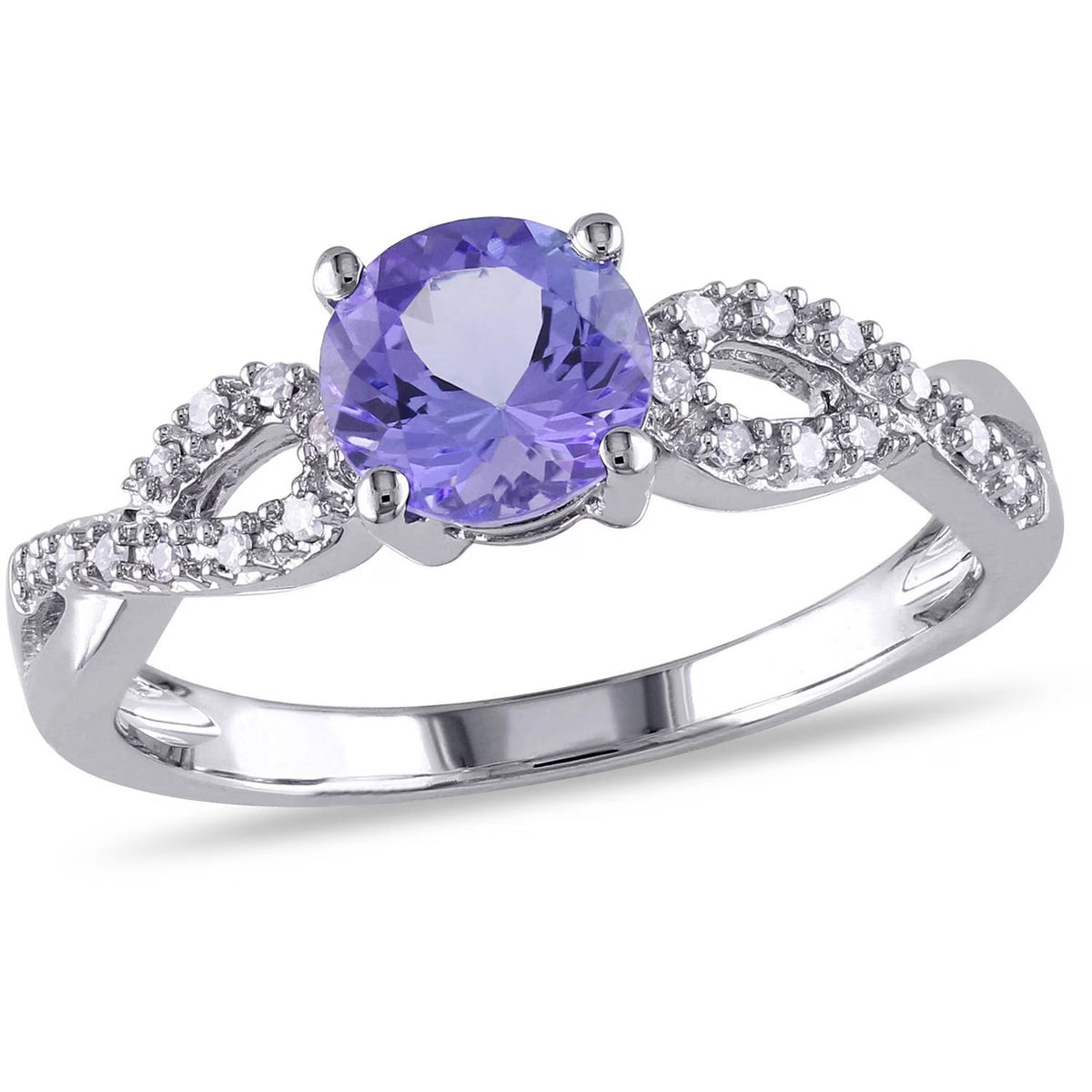 10kt White Gold Tanzanite Diamond Engagement Ring S5610
