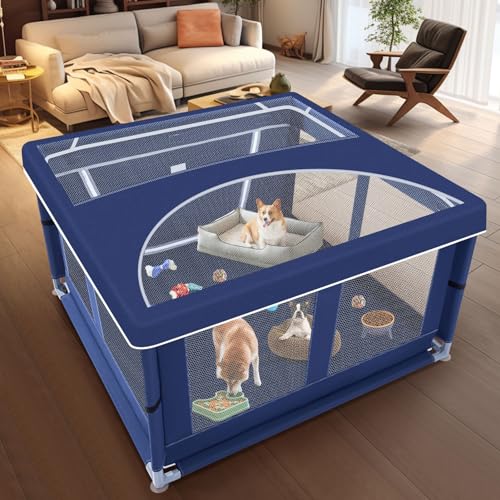 42x42x25.6 Inches Dog Playpen with Gate O1894