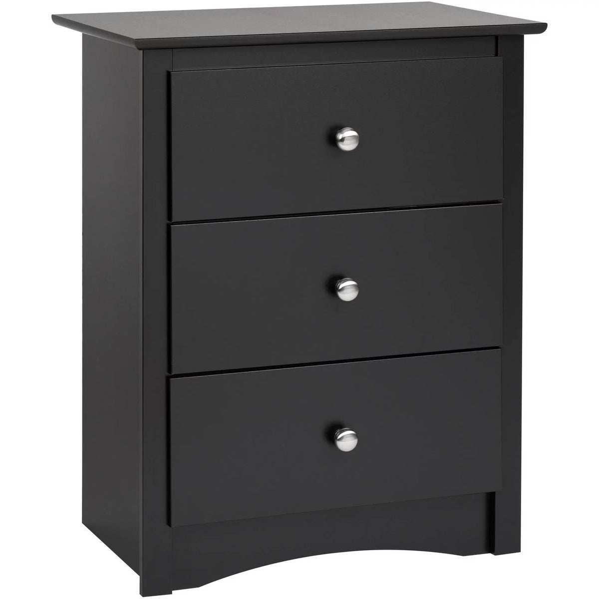 Black 3 Drawer Nightstand C2677