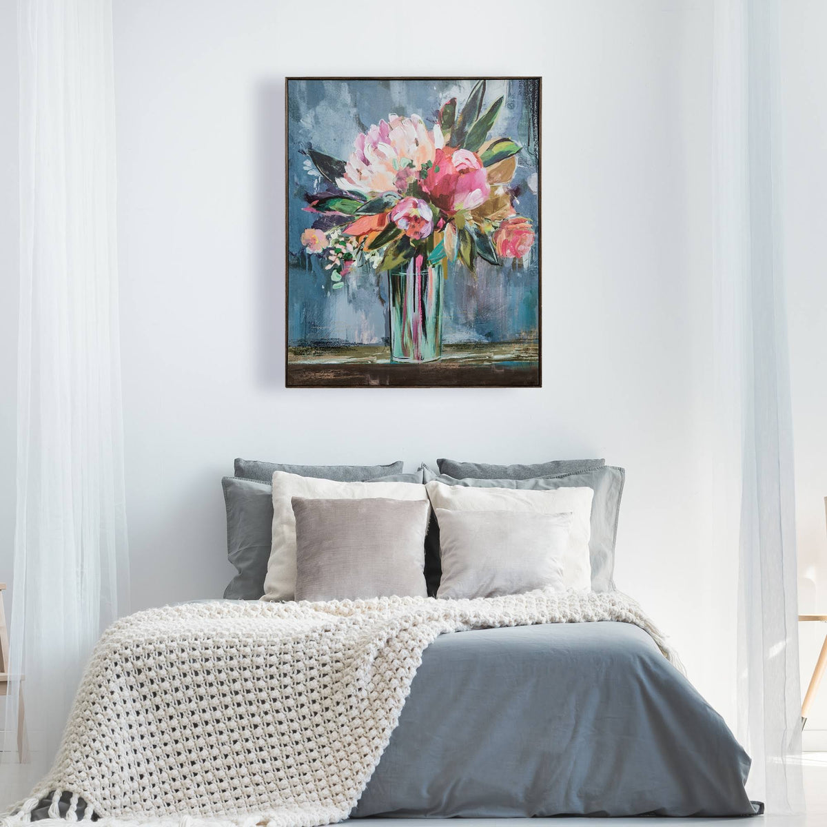 Floral Still Life Framed Wall Canvas U17150