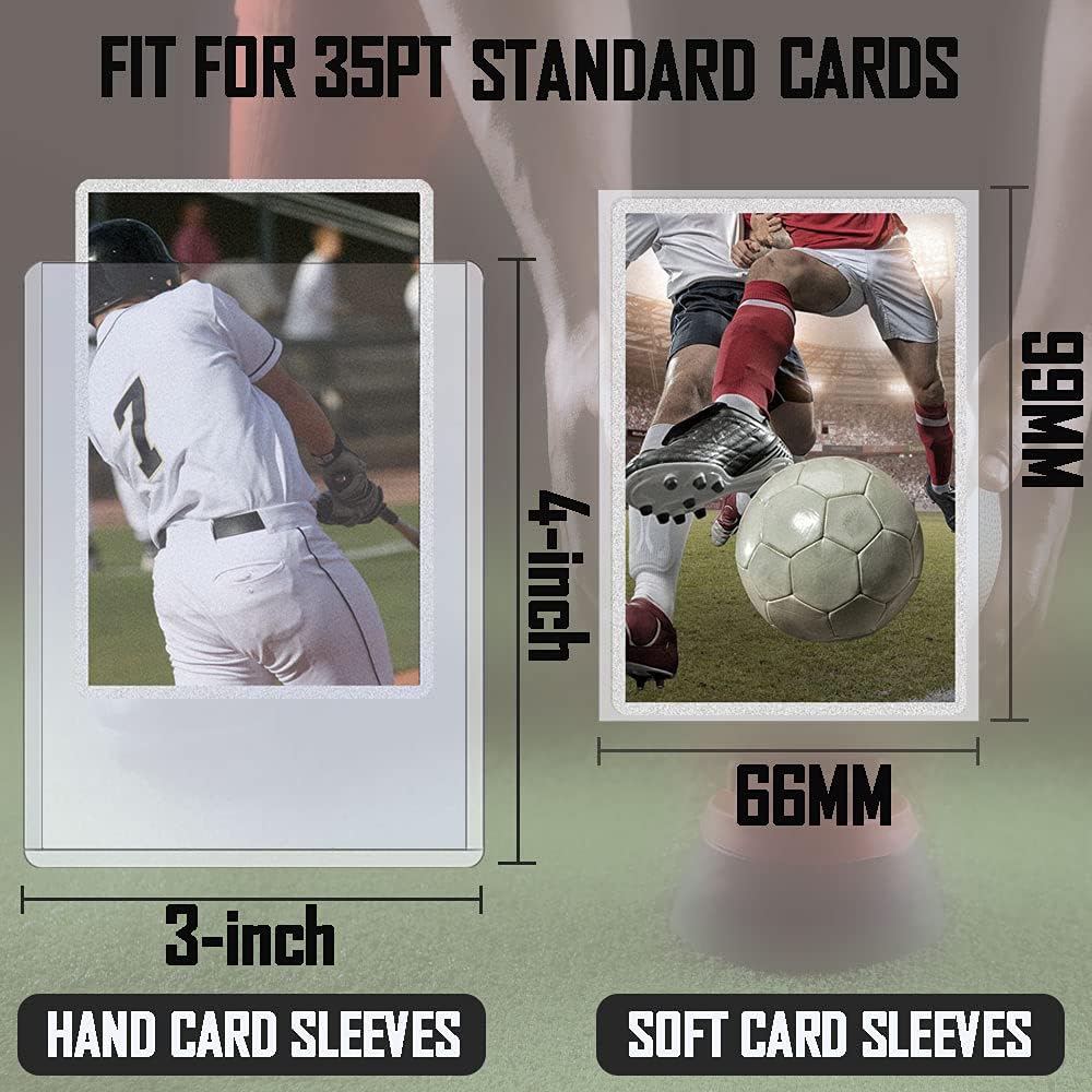150 Count TopLoaders Card Sleeves and 200 Count Clear Soft Sleeves for Trading Card, Protective Sleeves Holder, Pack of 2 S279647