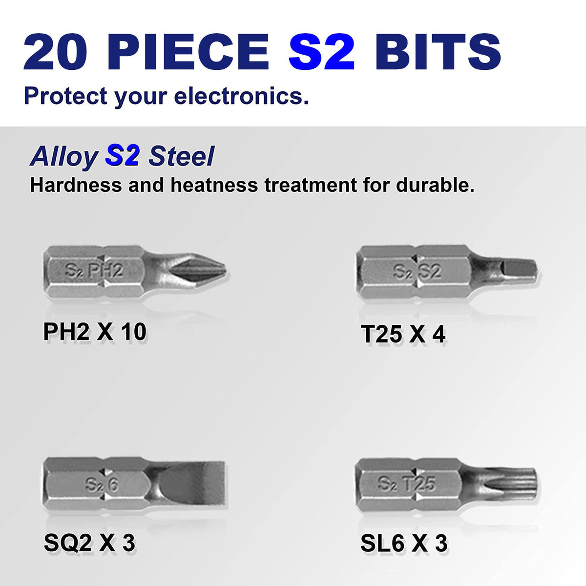 276 Piece Titanium Twist Drill Bit Set with S2 Bits, High Speed Steel Z62824