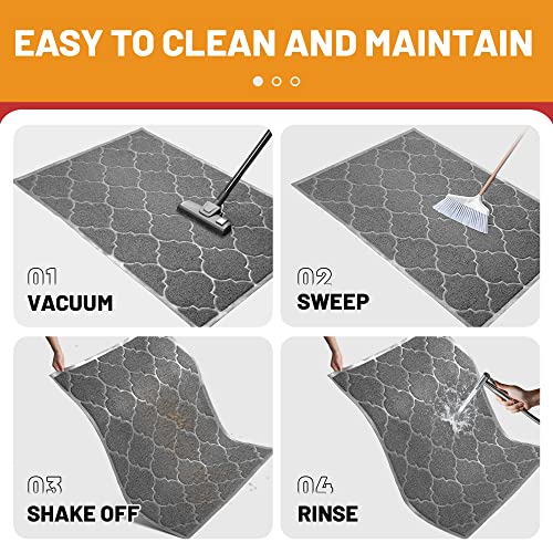 Grey 46x35 Waterproof Non Slip Door Mat F6720