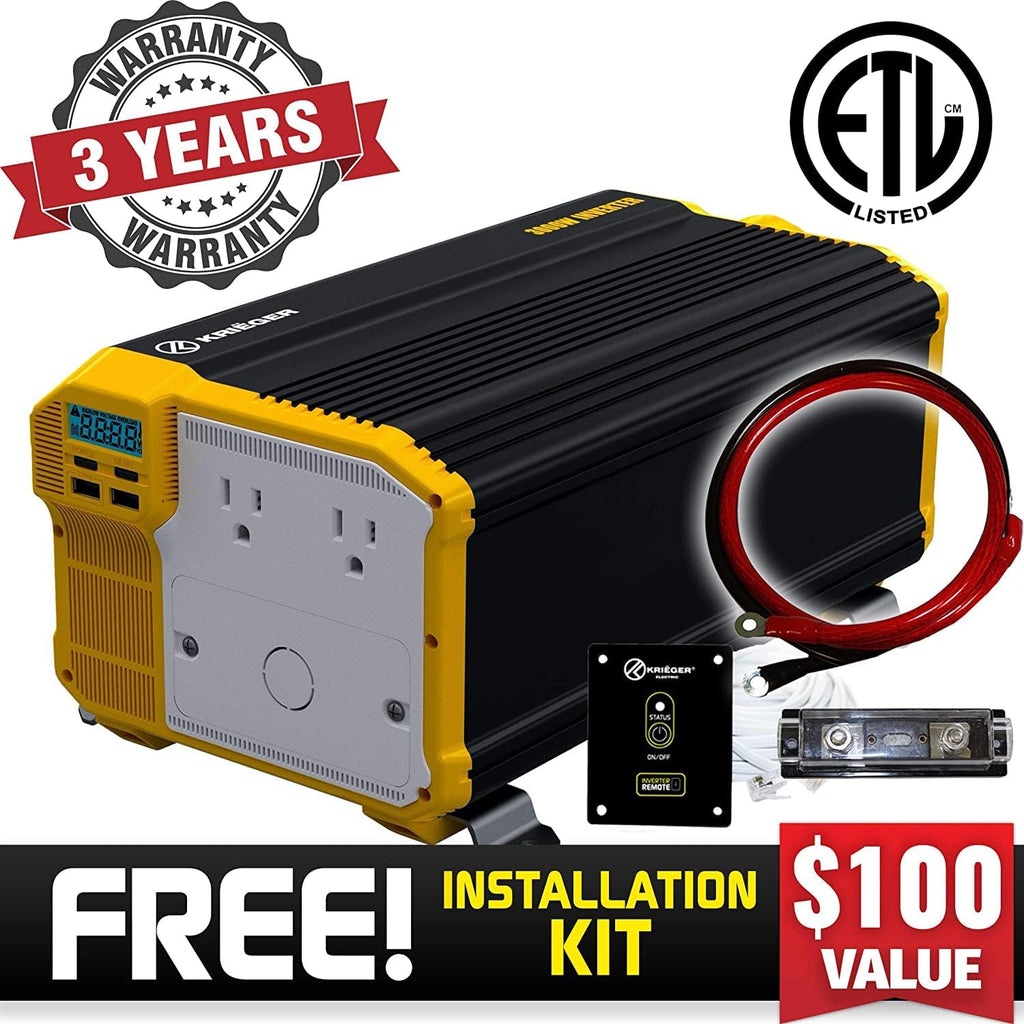 3000 Watts Power Inverter 12V to 110V Modified Sine Wave Dual AC Outlets I196594