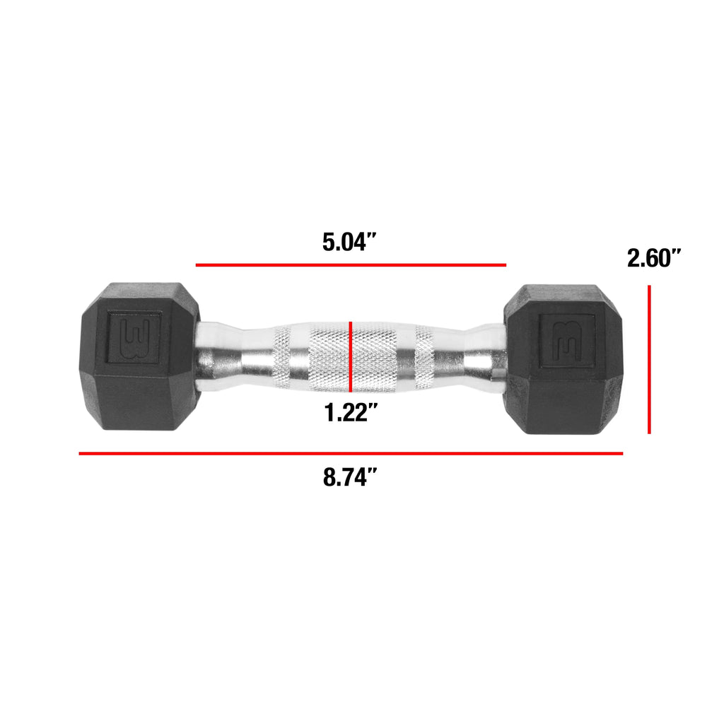 25lb Rubber Hex Dumbbell E1177