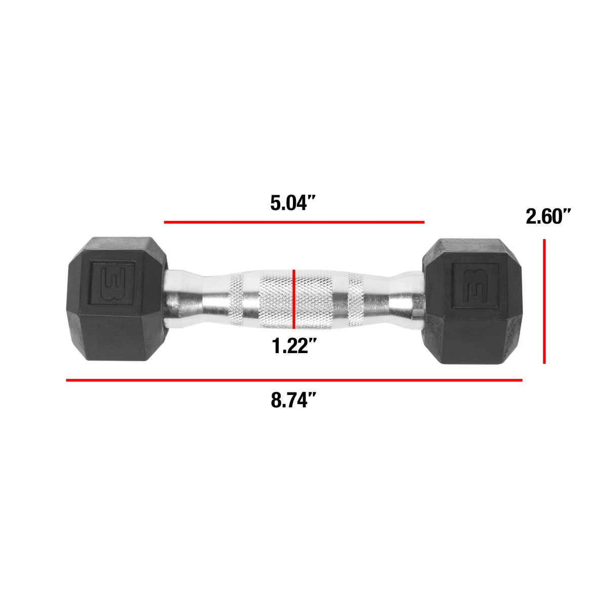 25lb Rubber Hex Dumbbell E1177