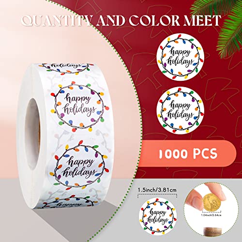 1000 Pcs 1.5 Inch Christmas Stickers (Black) T16346