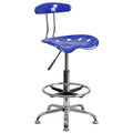 Blue Drafting Stool with Tractor Seat D98689