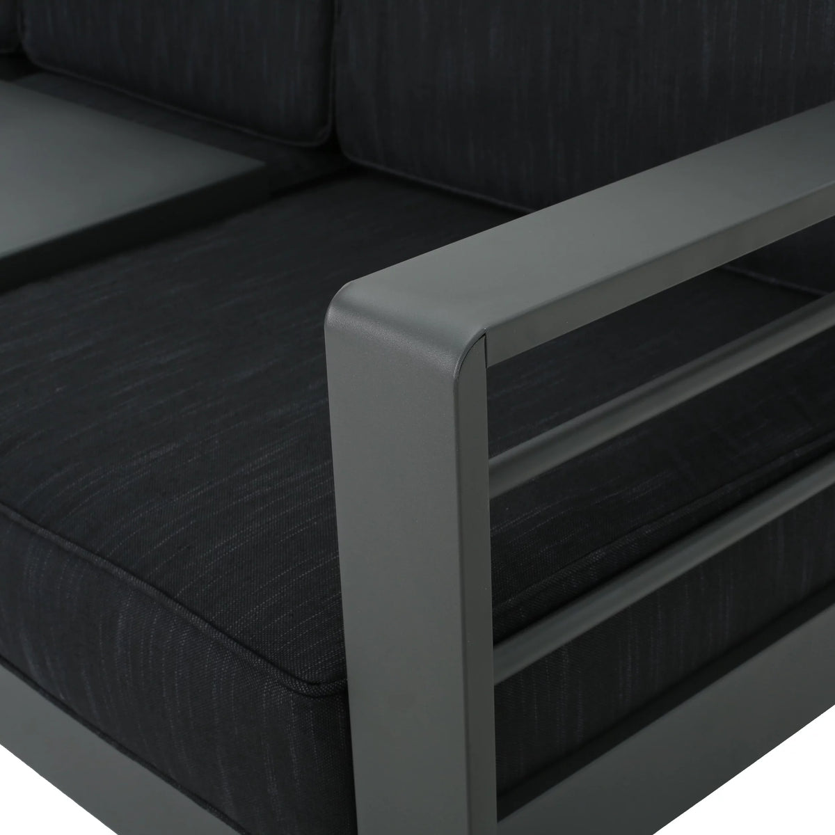 3 Seater Aluminum Loveseat Sofa with Tray X26147