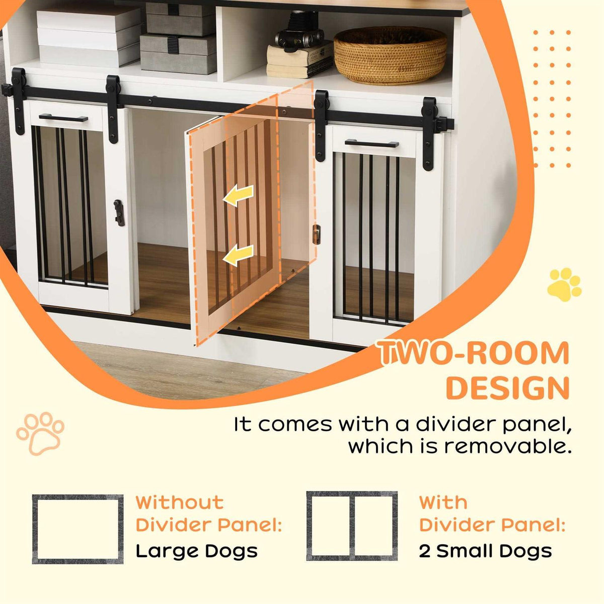 Dog Crate Furniture with Shelves Y464