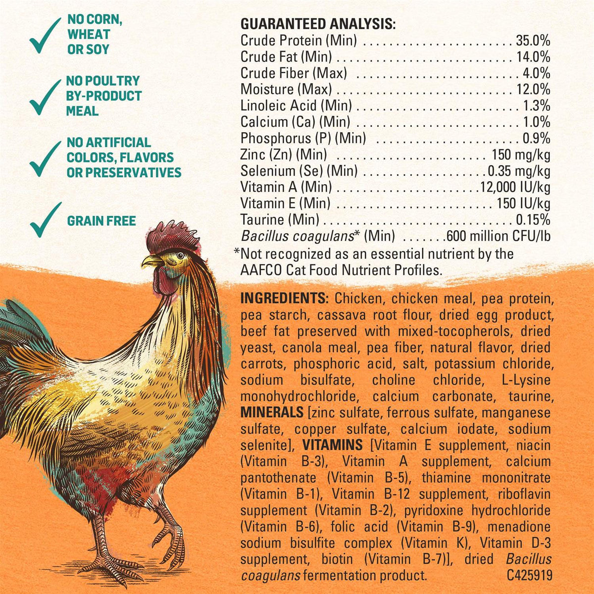 Grain Free White Meat Chicken & Egg Recipe Dry Cat Food C8459