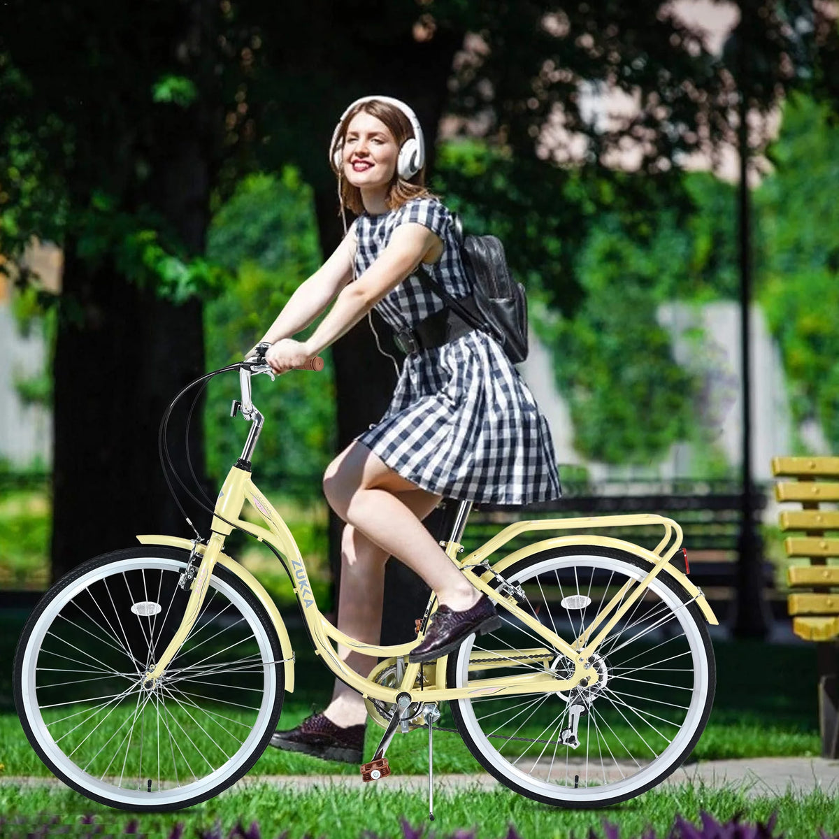 26 inch 7 speed Blue Beach Cruiser Bike R2658