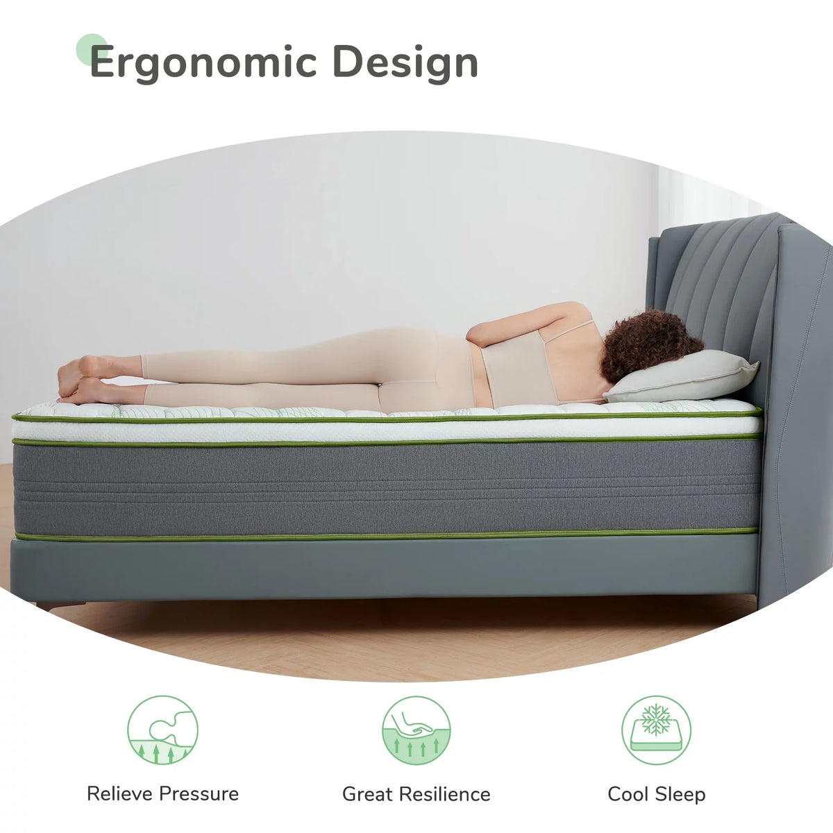 10" Memory Foam Pocket Spring Hybrid Mattress California King Size J90273