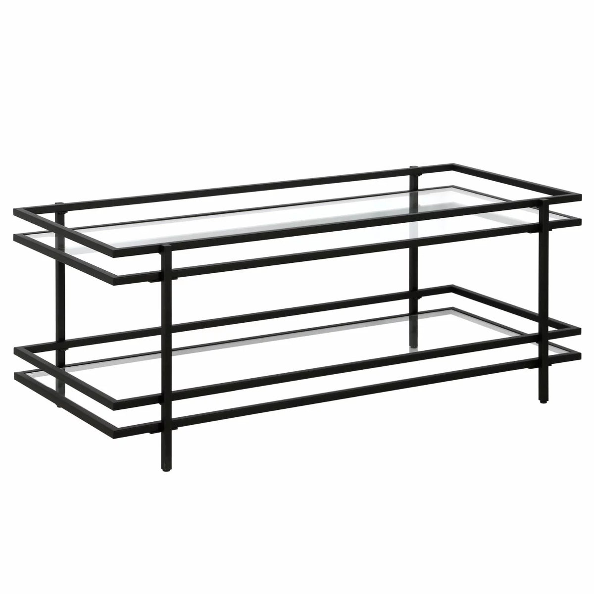 Modern Steel and Glass Coffee Table Z876