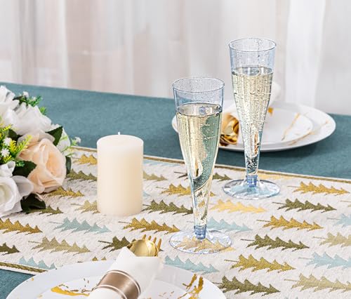100 Pack 4.5 oz Clear Plastic Champagne Flutes Q260