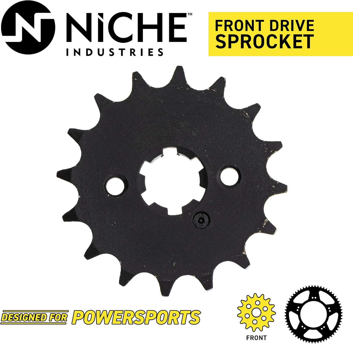 Drive Sprocket Chain Combo Front 16 Rear 45 Tooth 428HZ Standard 112 Links Pack of 2 U5538