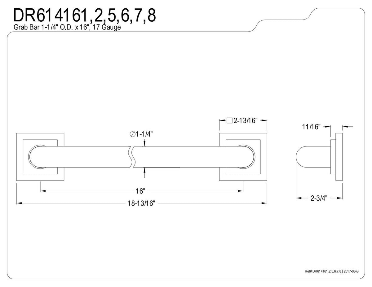 Polished Brass Grab Bar I709