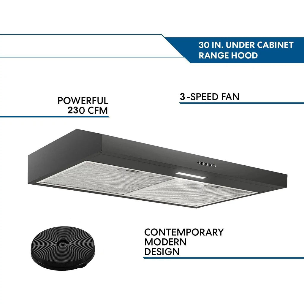 30 inch Under Cabinet Range Hood with Carbon Filter E519