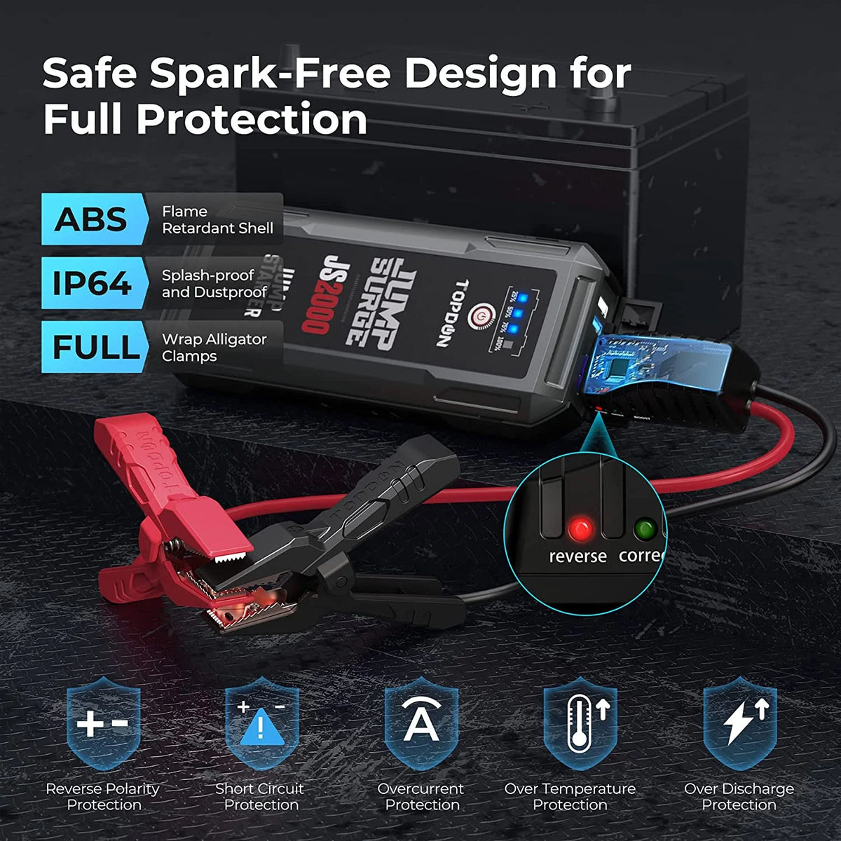 16000mAh 2000A Peak Portable Car Battery Booster Y50247