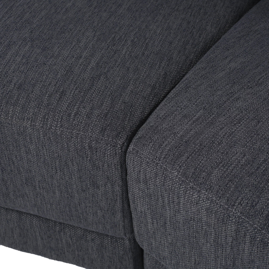 Charcoal and Dark Brown Fabric 3 Seater Curved Sectional Sofa N83924