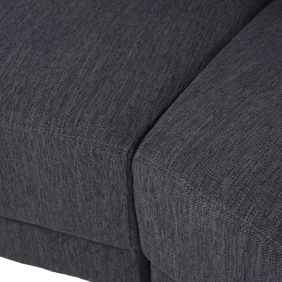 Charcoal and Dark Brown Fabric 3 Seater Curved Sectional Sofa N83924