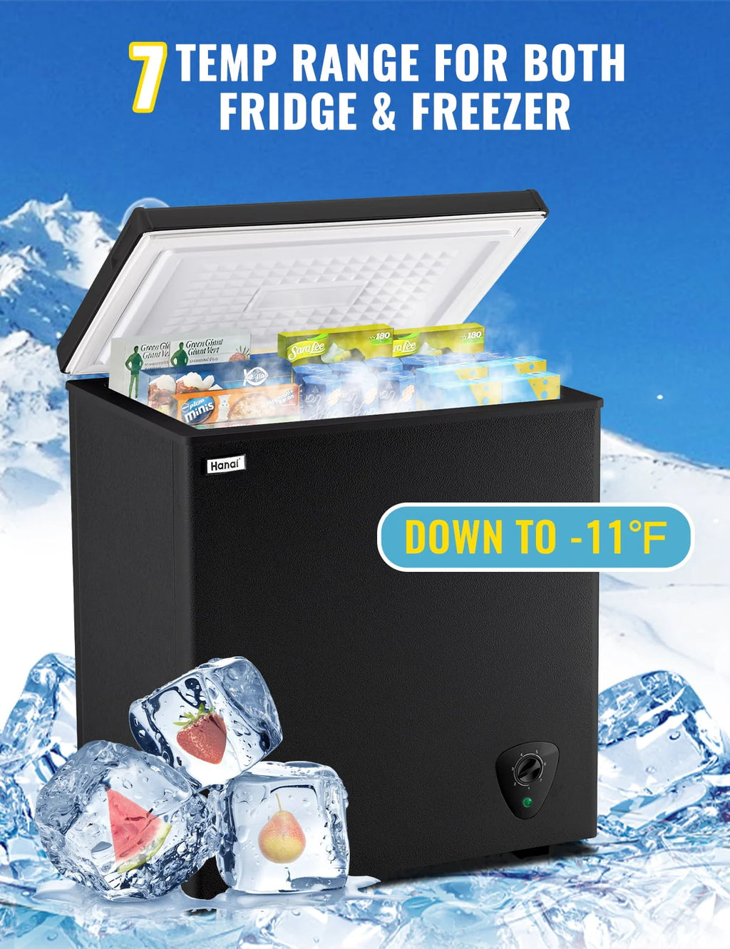 3.5 Cubic Feet White Chest Freezer H291