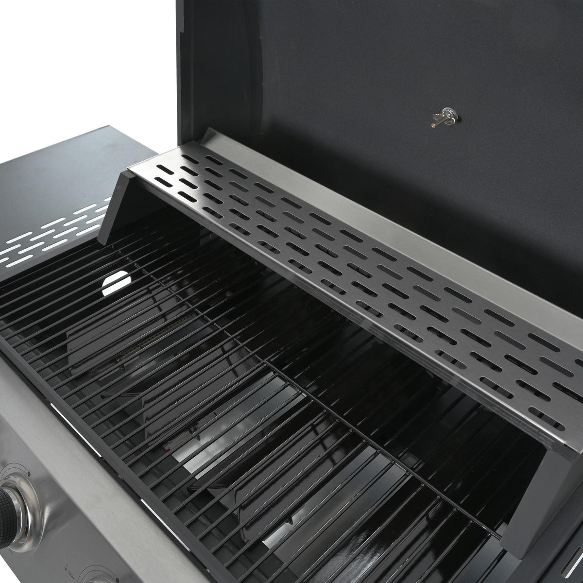 4 Burner Stainless Steel Propane Gas Grill with Side Burner and Thermometer V3323
