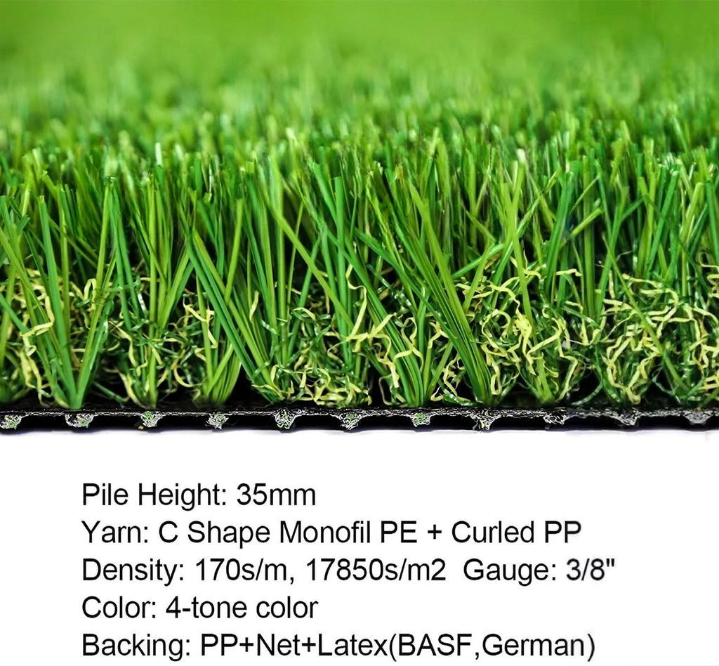 1.38" Pile Height 6FTx14FT Artificial Grass X5404