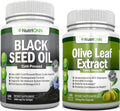 Black Seed Oil Softgels & Olive Leaf Extract Capsules Combo Q12894