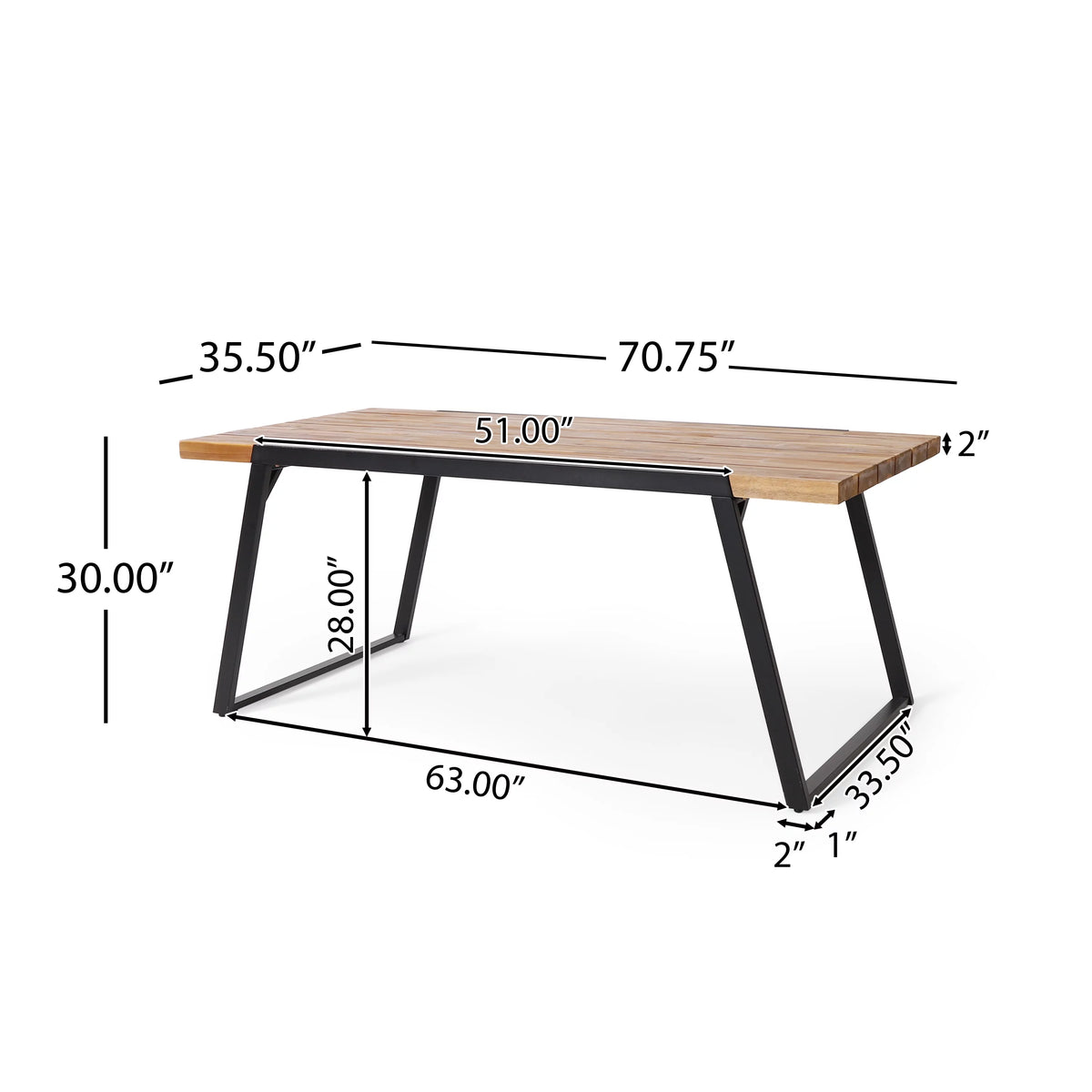 Acacia Wood Dining Table B1550