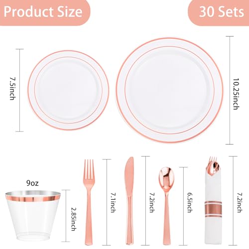 Clear Gold Plastic Dinnerware Set, 350 Pcs E587