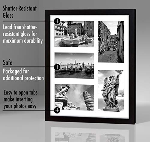 11x14 Collage Picture Frame with Shatter-Resistant Glass - Black Q481