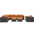 Nine PCS Rattan Sectional Sofa Set J842119