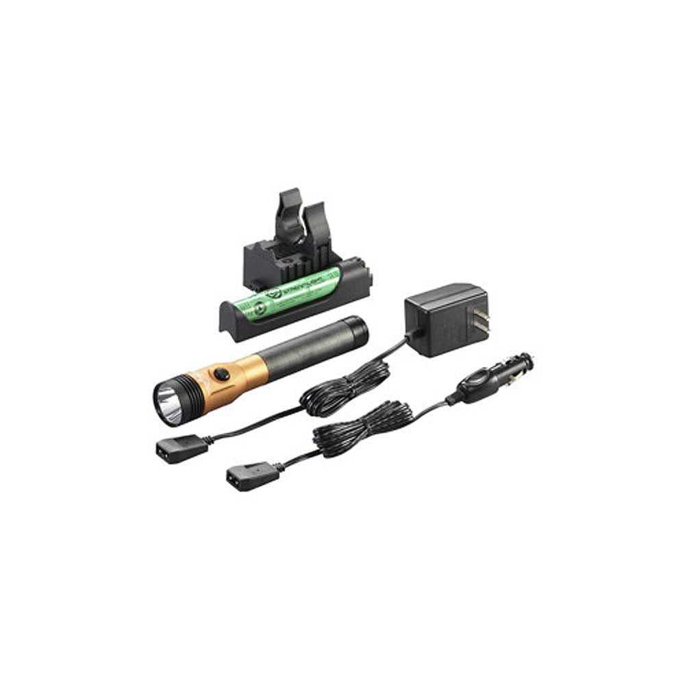 Orange Rechargeable LED Flashlight with Piggyback Charger I746849