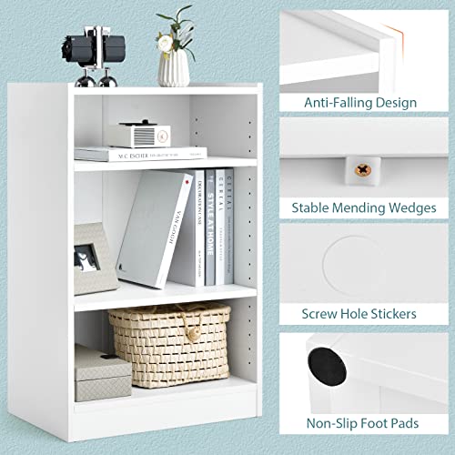 Black 3 Shelf Bookcase with Adjustable Shelves L8531