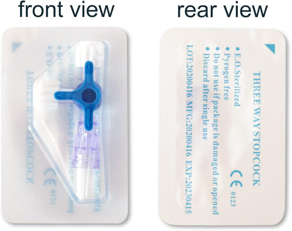 3-Way Luer Stopcocks, Sterile, 10 Pcs N5986