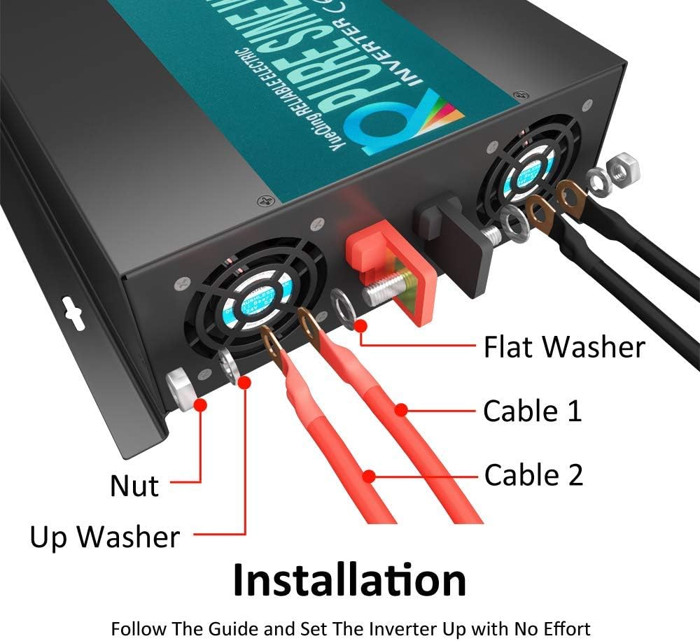 12Vdc to 120Vac 4000W Pure Sine Wave Power Inverter M2973