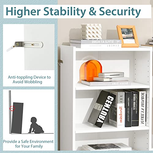 Black 3 Shelf Bookcase with Adjustable Shelves L8531