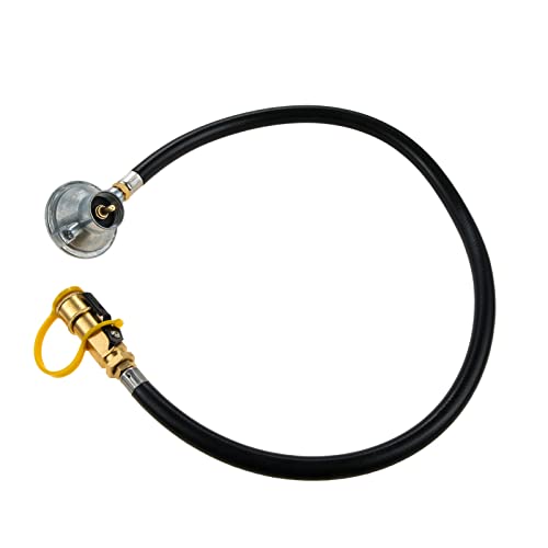 1LB Propane Tank Gas Regulator Valve with 1/4'' Quick Connect Shut Off Valve and 30Inch Propane Hose T179354