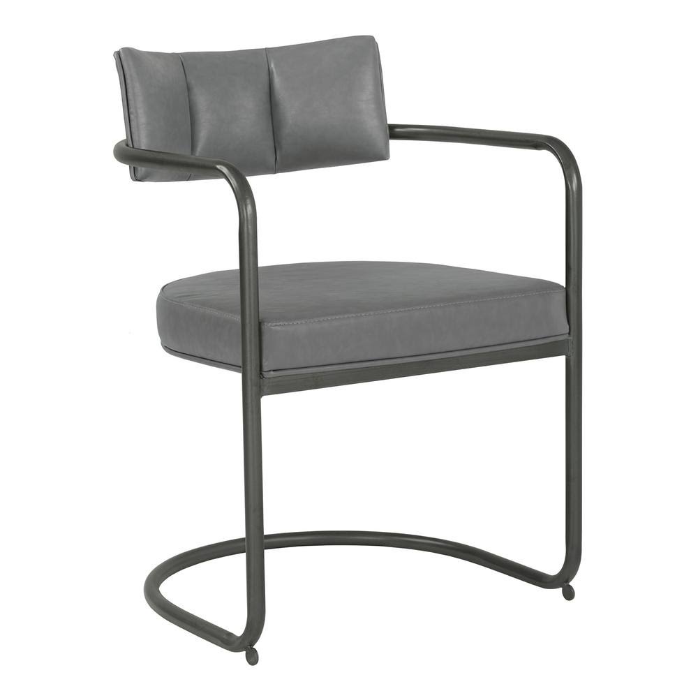 Grey Faux Leather Dining Chair (Set of 2) E30216