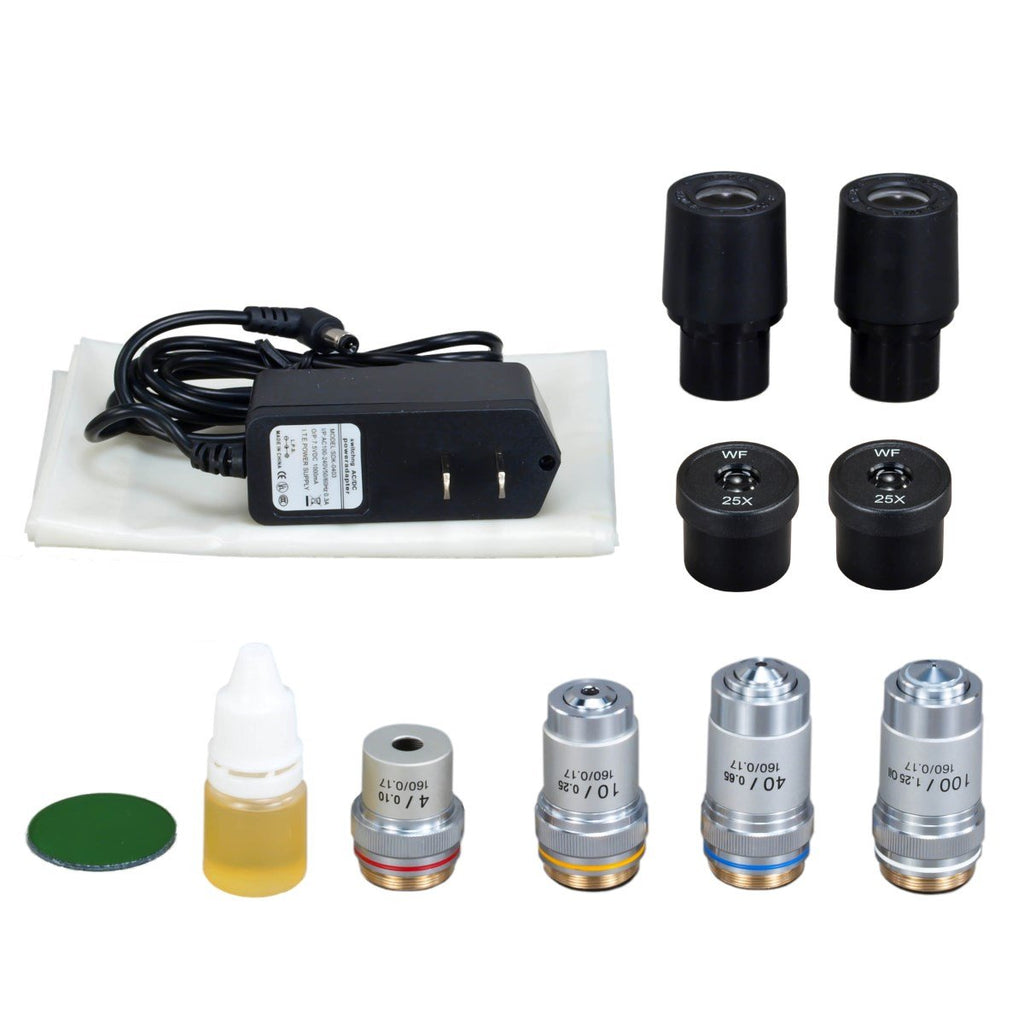 40X-2500X Binocular Compound LED Microscope with Mechanical Stage I12039
