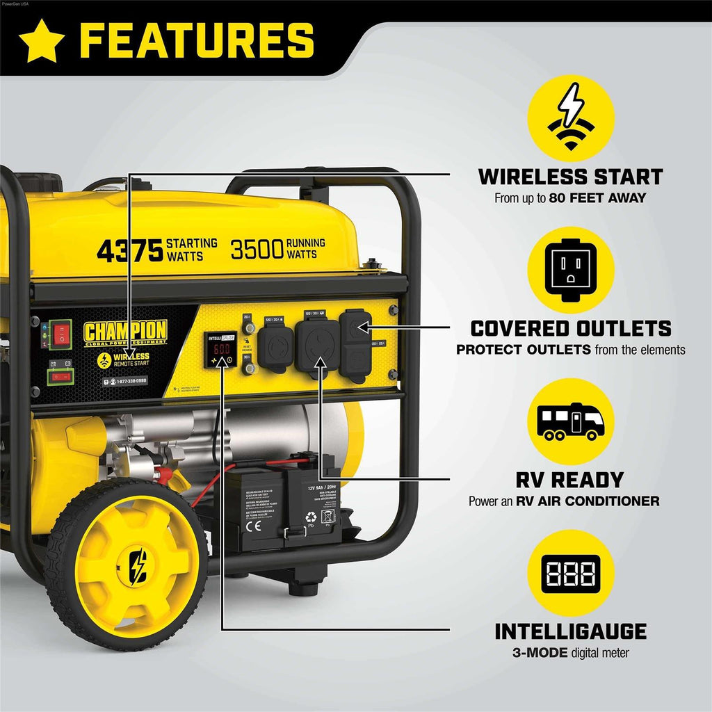 Portable Generator with Wireless Remote Start 3500 Watt K43109