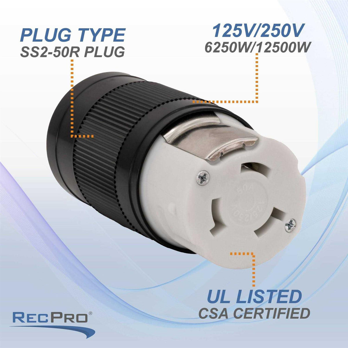 50 Amp RV Locking Plug Female V6597